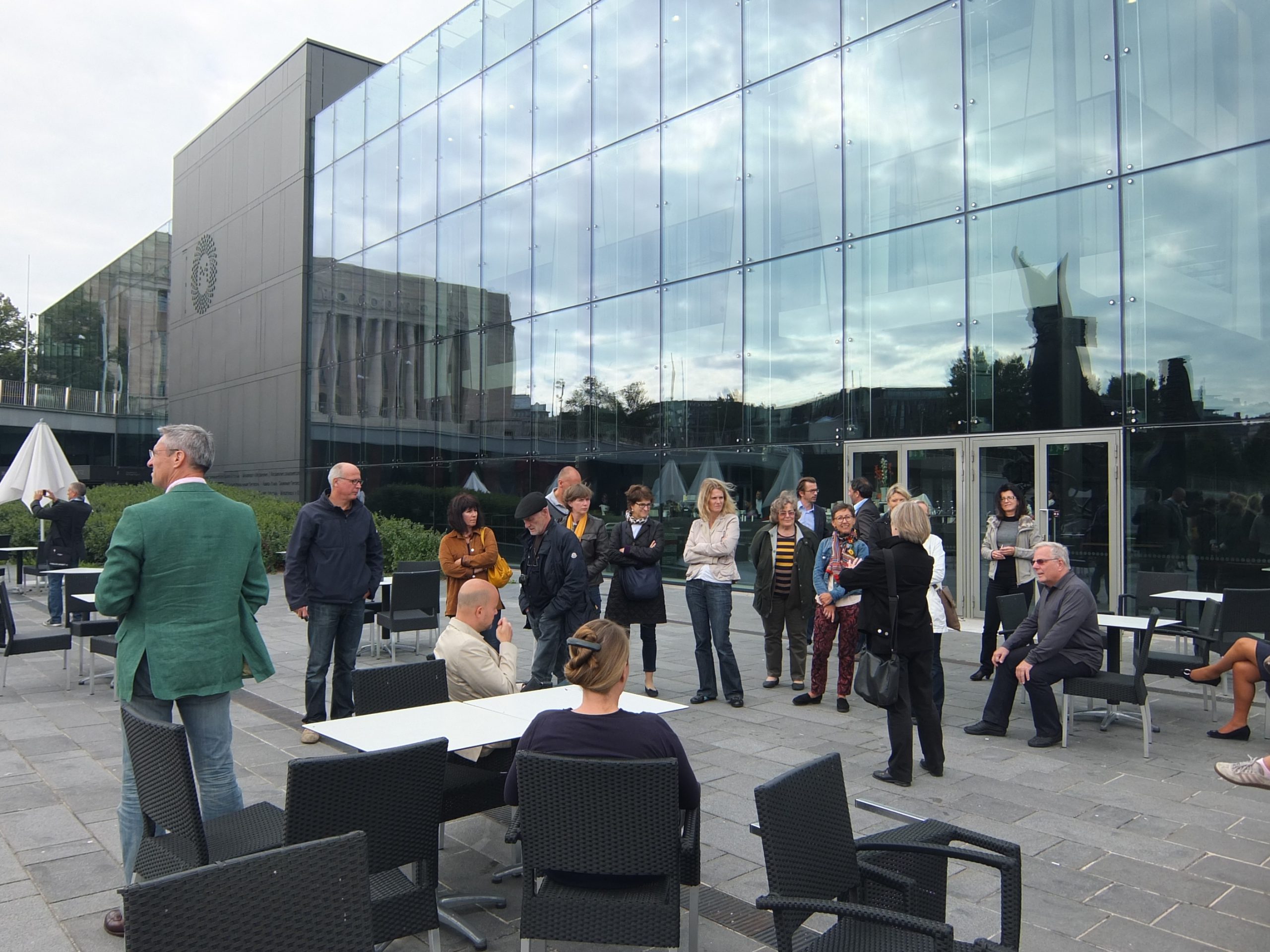 Group of people in front of a building