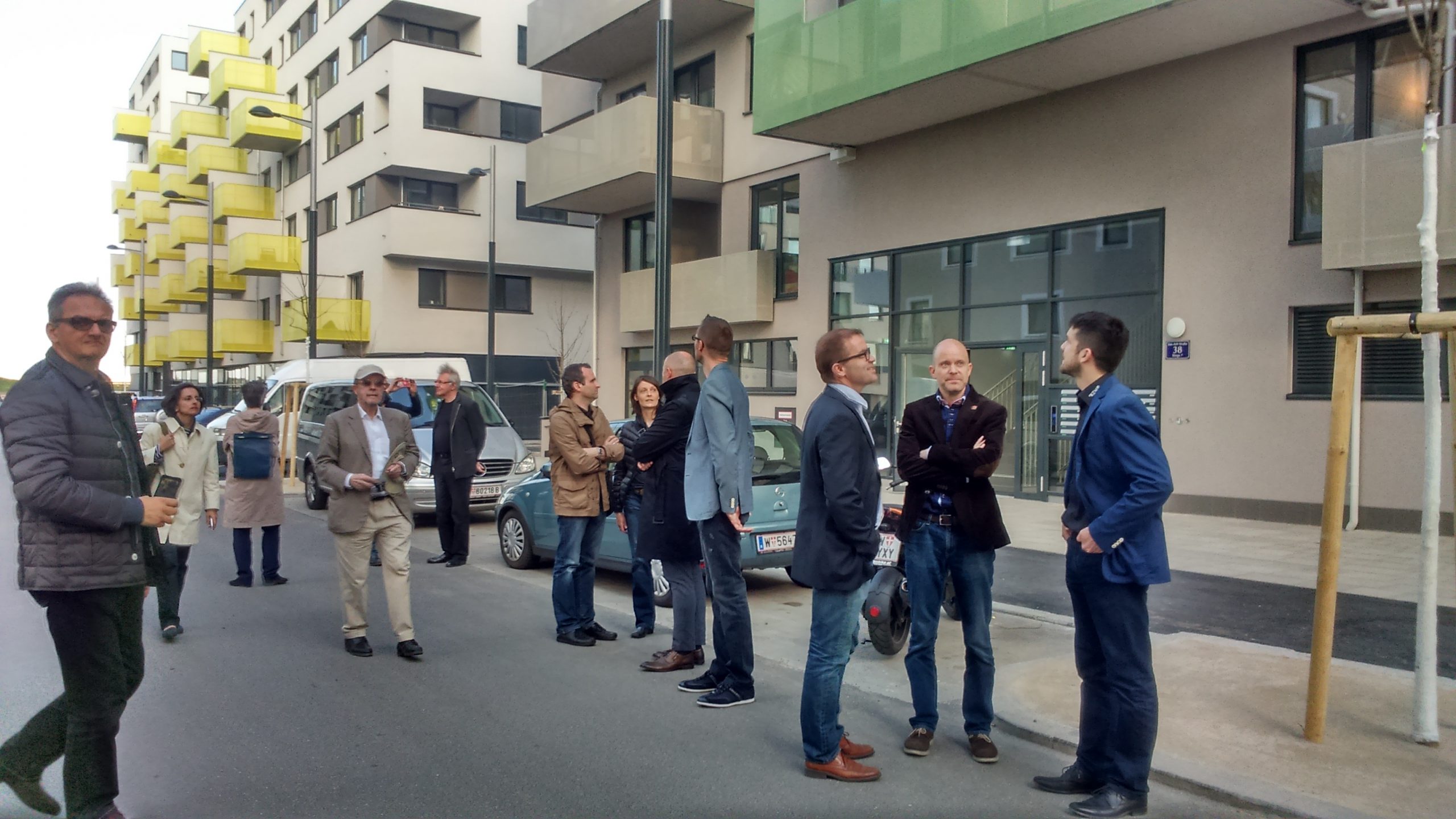 Group of people in front of a building