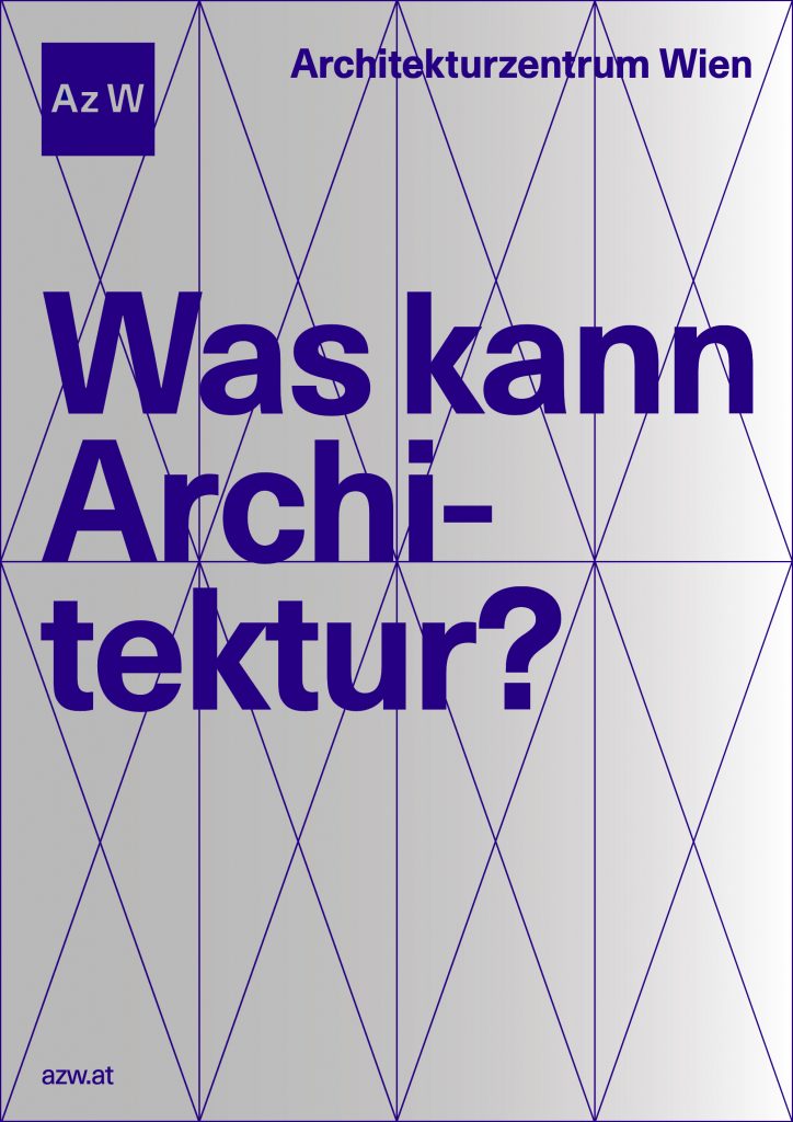 Logo und Schriftzug des Architekturzentrum Wien mit der Frage: Was kann Architektur?