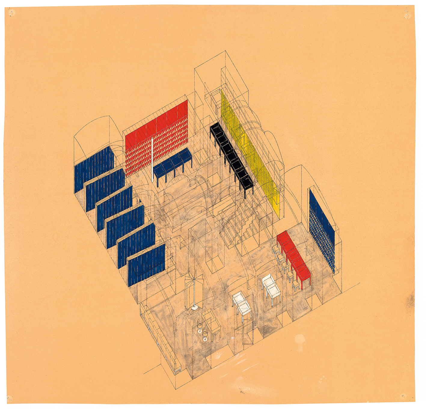 Axonometric of Musikhaus 3/4