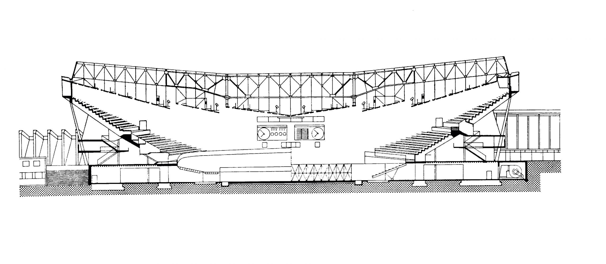 Section through the Stadthalle