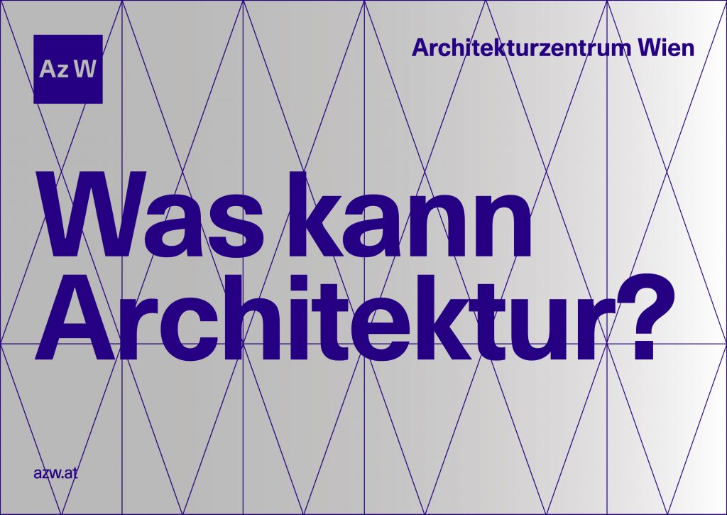 Logo und Schriftzug des Architekturzentrum Wien mit der Frage: Was kann Architektur?