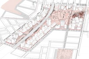 Gezeichneter Bebauungsplan für das Nordbahnhofviertel