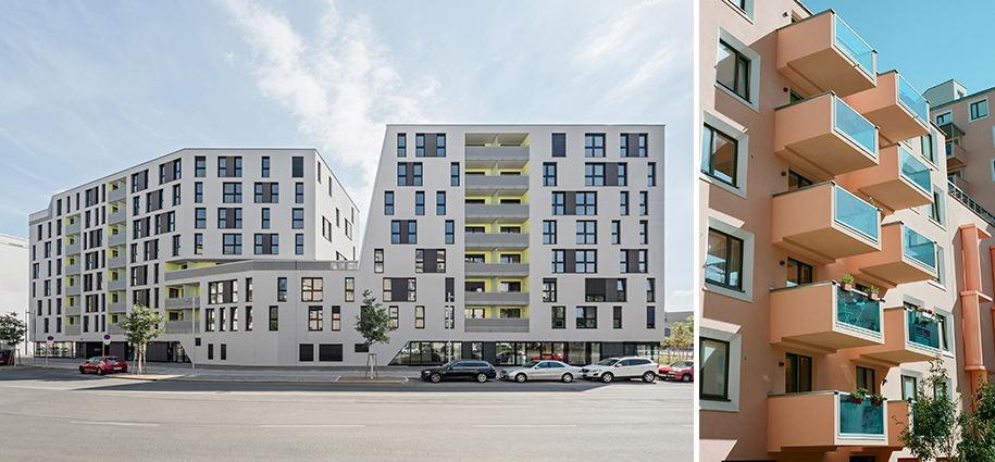 2 exterior views of buildings