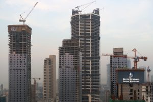 Skyscrapers under construction