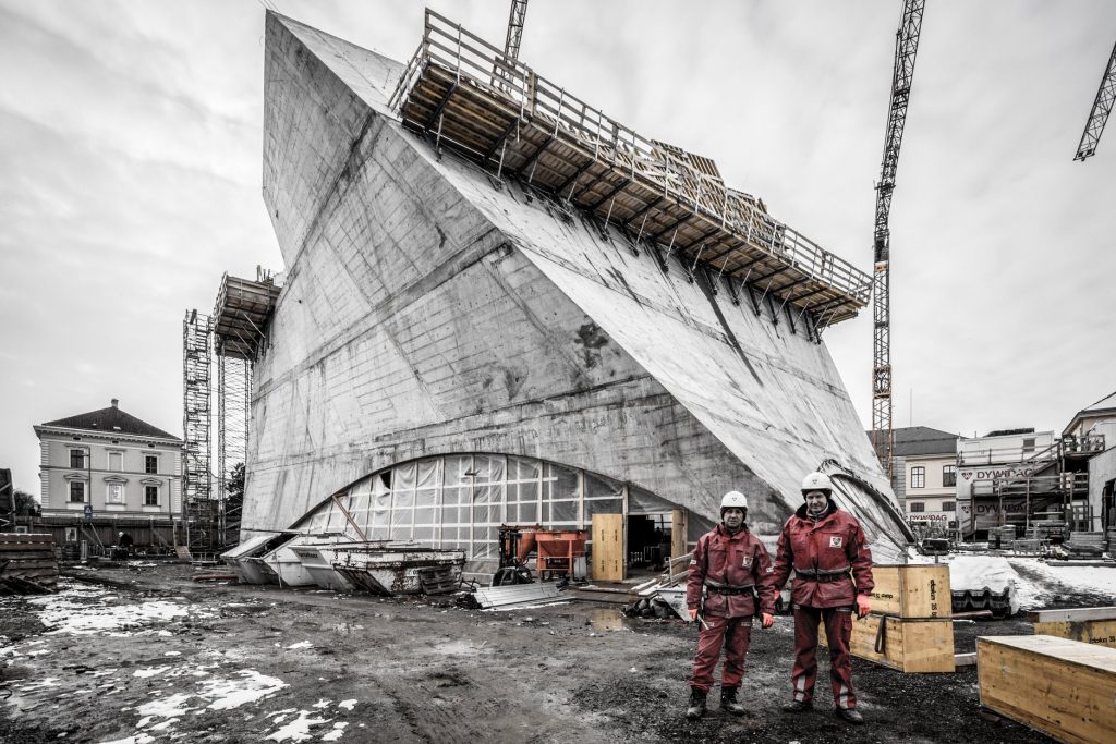 Baustellenansicht eines Betonbauwerks