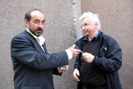 Anton Zublasing (Obmann der Kellerei St. Michael) und Walter Angonese