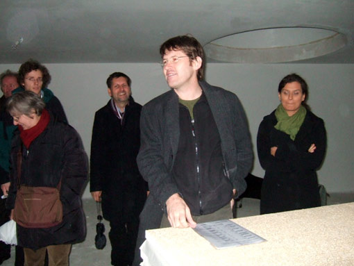 Franz Schauer (Schauer-Schläffer-Schmoeger) explaining as Project Coordinator the Project 'Auer-Welsbach-Strasse'