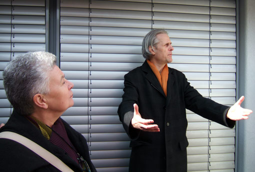 sonntags 188: links: sonntags-Teilnehmerin und Az W-guide Gudrun Krier, rechts: Architekt Konrad Spindler