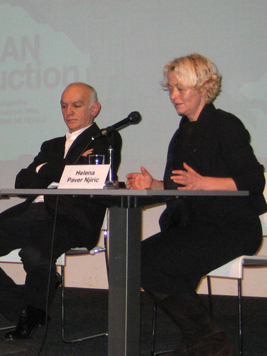 Dorin Stefan und Helena Paver Njiric am Podium