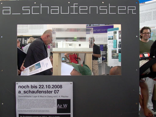 Eindrücke vom a_schaufenster 07: Sommerfrische. Luger & Maul im Dialog mit Ernst Anton Plischke
