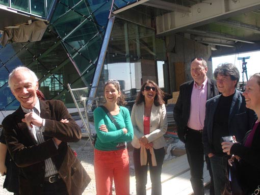 v.li.n.re: Hans-Jörg Luser (HOG Architekten), Schagerl, Nini Schagerl, Peter Assmann (Direktor der OÖ Landesmuseen), Herbert Binder, Andrea Seidling
