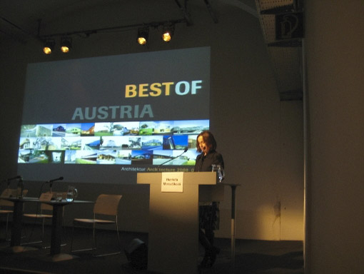Die Buchpräsentation „Best of Austria. Architektur Architecture 2008_2009" am 8. September 2010