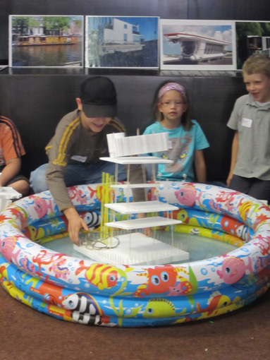 Photos taken during the workshop 'Floating Houses', August 4. + 5. 2011 at the Architekturzentrum Wien.