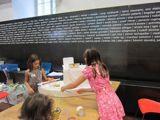 Photos taken during the workshop 'Floating Houses', August 4. + 5. 2011 at the Architekturzentrum Wien.