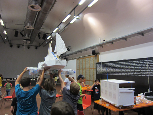 Photos taken during the workshop 'Floating Houses', August 4. + 5. 2011 at the Architekturzentrum Wien.