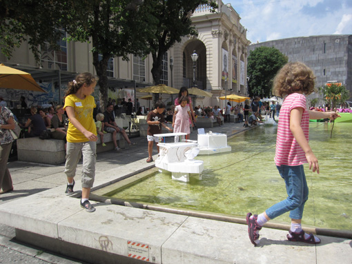 Photos taken during the workshop 'Floating Houses', August 4. + 5. 2011 at the Architekturzentrum Wien.