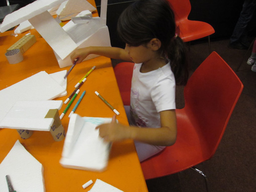 Photos taken during the workshop 'Floating Houses', August 8. + 9. 2011 at the Architekturzentrum Wien.