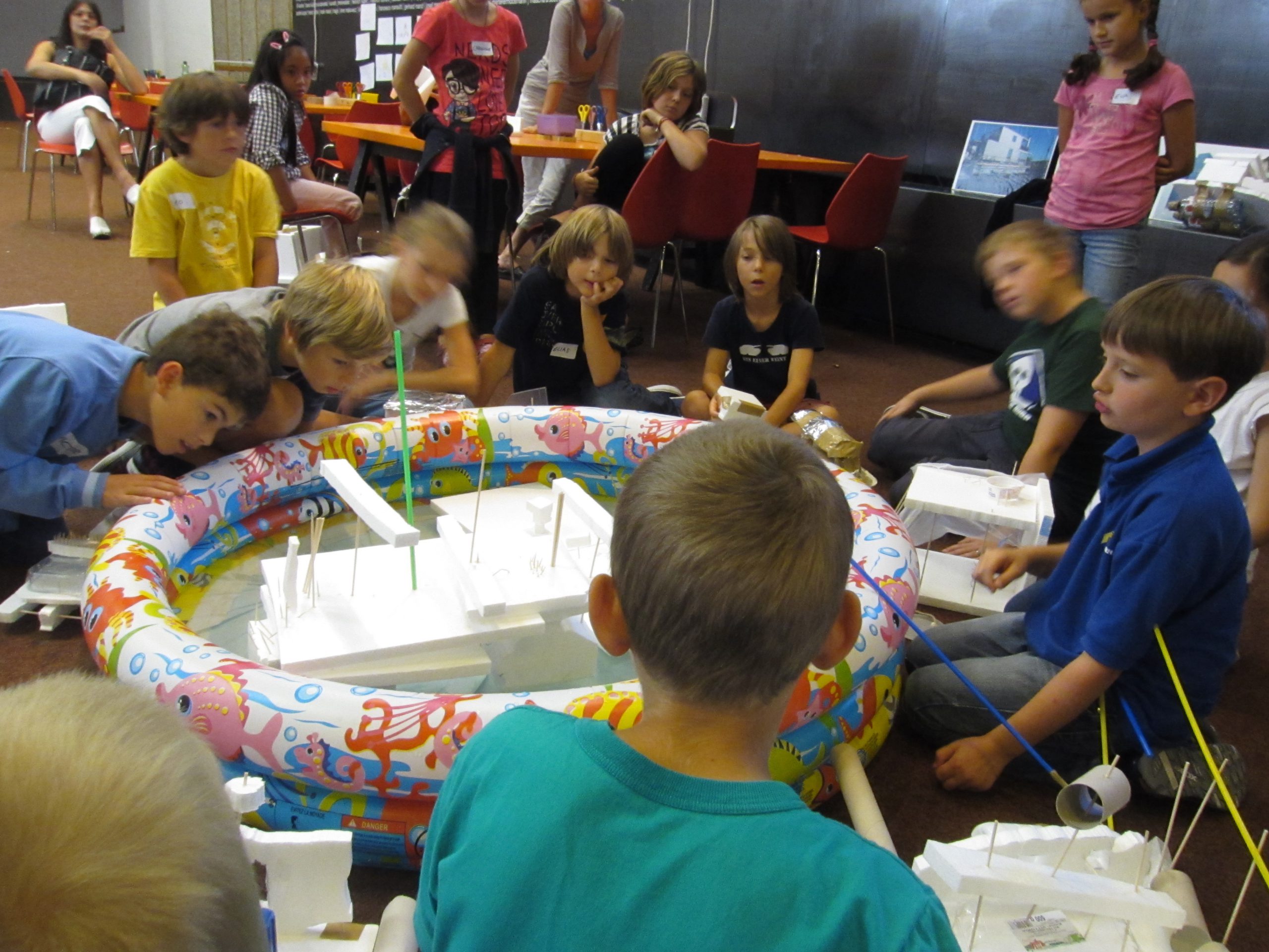 Photos taken during the workshop 'Floating Houses', August 11. + 12. 2011 at the Architekturzentrum Wien.