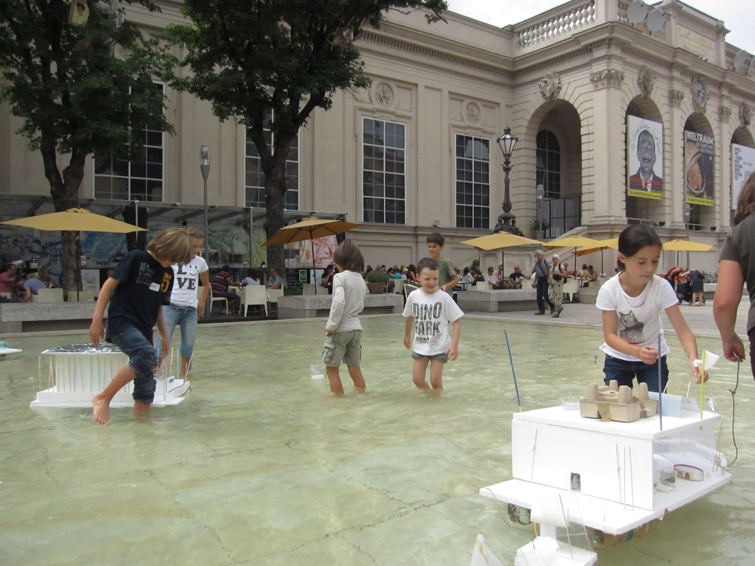 Photos taken during the workshop 'Floating Houses', August 11. + 12. 2011 at the Architekturzentrum Wien.