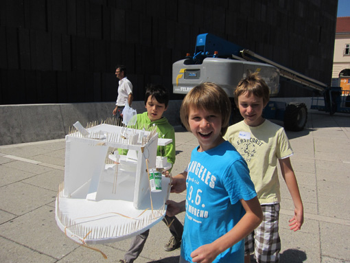 Photos taken during the workshop 'Floating Houses', August 16. + 17. 2011 at the Architekturzentrum Wien.