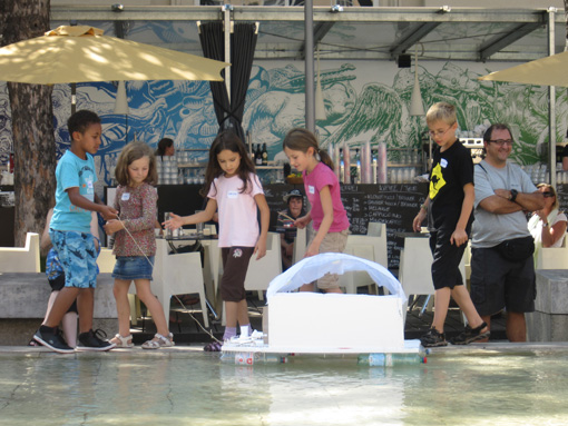 Photos taken during the workshop 'Floating Houses', August 16. + 17. 2011 at the Architekturzentrum Wien.