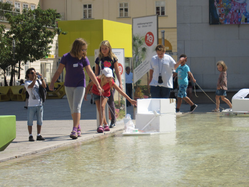 Photos taken during the workshop 'Floating Houses', August 16. + 17. 2011 at the Architekturzentrum Wien.