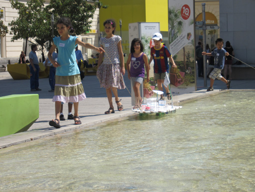 Photos taken during the workshop 'Floating Houses', August 16. + 17. 2011 at the Architekturzentrum Wien.
