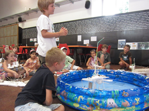 Photos taken during the workshop 'Floating Houses', August 11. + 12. 2011 at the Architekturzentrum Wien.