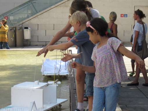 Photos taken during the workshop 'Floating Houses', August 11. + 12. 2011 at the Architekturzentrum Wien.