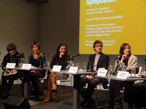 Photos taken during the symposium "urbanRESET", a cooperation by the faculty for urban development at Vienna University of Technology with the Az W, November 30, 2011 at the Architekturzentrum Wien.