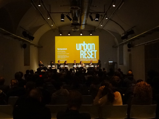 Photos taken during the symposium "urbanRESET", a cooperation by the faculty for urban development at Vienna University of Technology with the Az W, November 30, 2011 at the Architekturzentrum Wien.