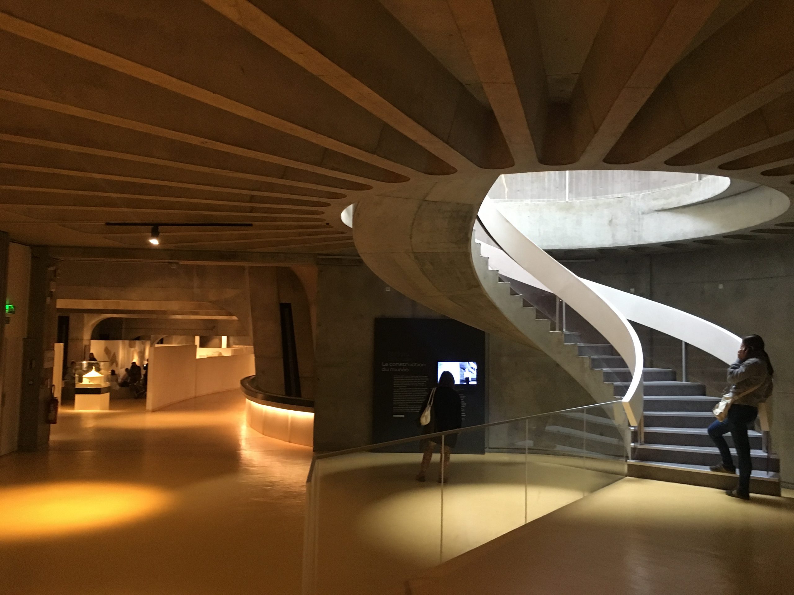 Concrete building with spiral staircase