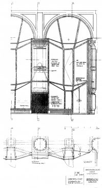 black and white plan of a window