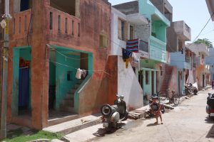 colourful houses with turquoise elements