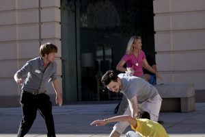 4 people on a court playing