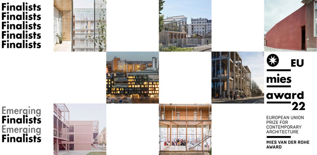 Collage aus mehreren Fotos mit Schriftzug Finalists, EUmiesaward22