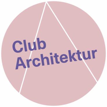 Circle in dusky pink with the words ‘Club Architecture’ inside