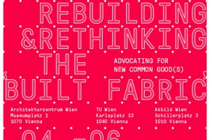 © Netzwerk Architekturwissenschaft rotes Plakat mit der Schrift